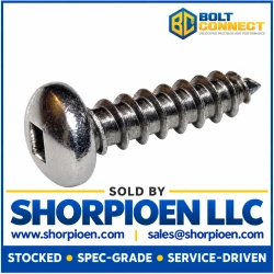 10-12X1 1/2 Square Pan Self Tapping Screw Type A Fully Threaded 18 8 Stainless Steel (Pack Qty 1,500) BC-1024AQP188