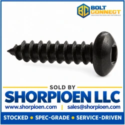 10-12X1 1/2 Square Pan Self Tapping Screw Type A Fully Threaded Black Oxide (Pack Qty 3,000) BC-1024AQPB