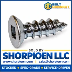 8-15X1/2 Square Flat Undercut Self Tapping Screw Type A  Fully Threaded Zinc (Pack Qty 10,000) BC-0808AQU