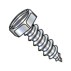 10-12X1 Indented Hex Slotted Self Tapping Screw Type A Fully Threaded Zinc (Pack Qty 5,000) BC-1016ASH