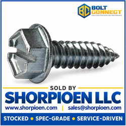 10-12X1 1/2 Slotted Indented Hex Washer Self Tapping Screw Type A Fully Threaded Zinc (Pack Qty 3,000) BC-1024ASW