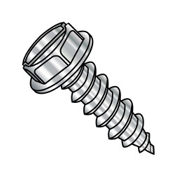 10-12X1 1/2 Slotted Indent Hex Washer Self Tapping Screw Type A Fully Threaded 18-8 Stainless (Pack Qty 2,000) BC-1024ASW188