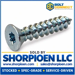 10-12X1 6 Lobe Flat Self Tapping Screw Type A Full Thread Zinc (Pack Qty 6,000) BC-1016ATF