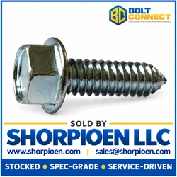 1/2X1 1/2 Unslotted Indented Hex Washer Self Tapping Screw Type A Full Threaded Zinc (Pack Qty 300) BC-5024AW