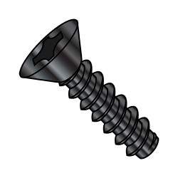 10-16X1 Phillips Flat Self Tapping Screw Type B Fully Threaded Black Oxide (Pack Qty 6,000) BC-1016BPFB