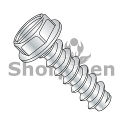 4-24X1/4 Slotted Indented Hex Washer Self Tapping Screw Type B Fully Threaded Zinc (Pack Qty 10,000) BC-0404BSW