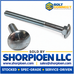 1/2-13X10 Carriage Bolt Grade 5 Partially Threaded 6" Thread Under Sized Body Zinc (Pack Qty 40) BC-50160C5