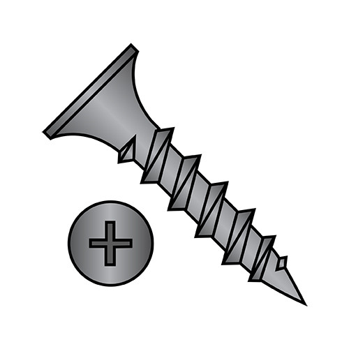 6X1 Phillips Bugle Head Coarse Thread Drywall Screw Black Phosphate Particle Board (Pack Qty 10,000) BC-0616CPG