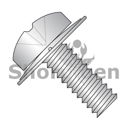 4-40X5/16 Phillips Pan Square Cone 410 Stainless Sems Fully Threaded 18-8 Stainless Steel (Pack Qty 5,000) BC-0405CPP188