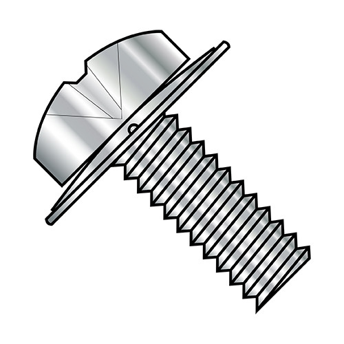 6-32X1/4 Phillips Pan Square Cone 410 Stainless Sems Fully Threaded 18-8 Stainless Steel (Pack Qty 5,000) BC-0604CPP188