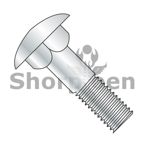 3/8-16X7 1/2 Carriage Bolt Partially Threaded 6" Thread Under Sized Body Zinc (Pack Qty 100) BC-37120C