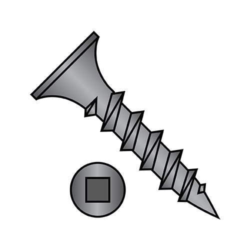 6X3/4 Square Recess Drive Bugle Head Coarse Thread Drywall Screw Black Phosphate (Pack Qty 10,000) BC-0612CQG