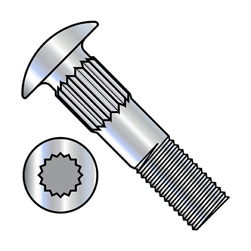 1/4-20X3 Ribbed Neck Carriage Bolt Partial Thread Zinc (Pack Qty 750) BC-1448CR