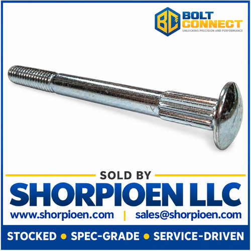 1/4-20X3 Ribbed Neck Carriage Bolt Partial Thread Zinc (Pack Qty 750) BC-1448CR