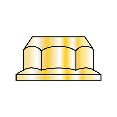 M8-1.25 Din 6923 Metric Class 8 Hex Flange Nut Non Serrated Zinc Yellow ROHS (Pack Qty 1,500) BC-M8D6923-8Y