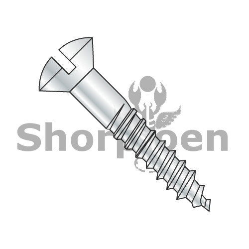 10-13X1 Slotted Oval Full Body Wood Screw Zinc (Pack Qty 3,000) BC-1016DSO