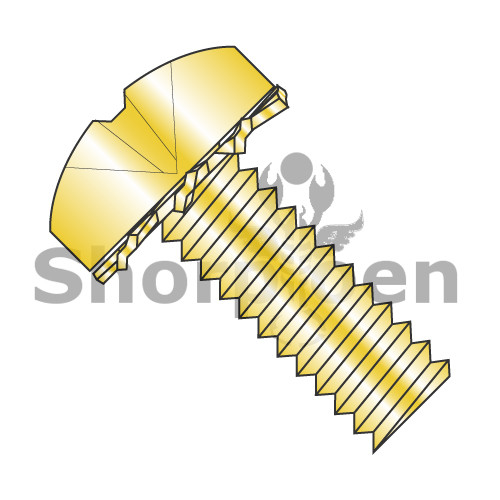 6-32X1/2 Phillips Pan External Sems Machine Screw Fully Threaded Zinc Yellow (Pack Qty 10,000) BC-0608EPPY
