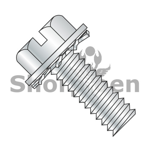 10-32X3/8 Slotted Hex Washer External Sems Machine Screw Fully Threaded Zinc (Pack Qty 8,000) BC-1106ESW