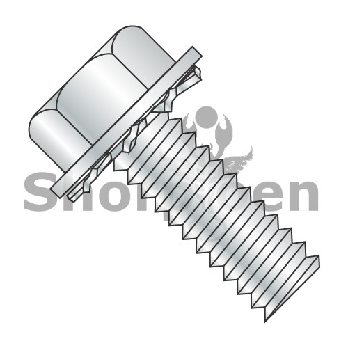 4-40X1/4 Unslotted Hex Washer External Sems Machine Screw Fully Threaded Zinc And (Pack Qty 10,000) BC-0404EW