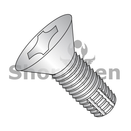 10-24X1/2 Phillips Flat Thread Cutting Screw Type F Fully Threaded 18-8 Stainless Steel (Pack Qty 3,000) BC-1008FPF188