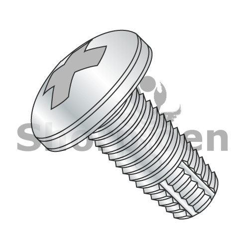 8-32X1 Phillips Pan Thread Cutting Screw Type F Fully Threaded Zinc (Pack Qty 6,000) BC-0816FPP