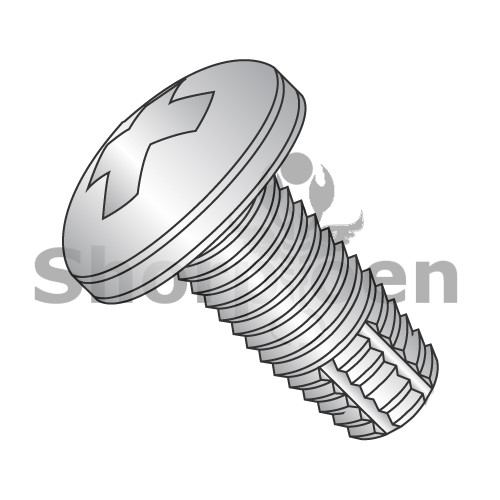 6-32X3/4 Phillips Pan Thread Cutting Screw Type F Fully Threaded 410 Stainless Steel (Pack Qty 2,000) BC-0612FPP410