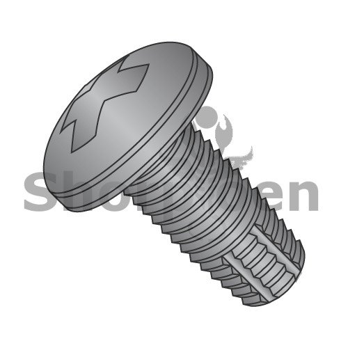6-32X1/4 Phillips Pan Thread Cutting Screw Type F Fully Threaded Black Oxide (Pack Qty 10,000) BC-0604FPPB