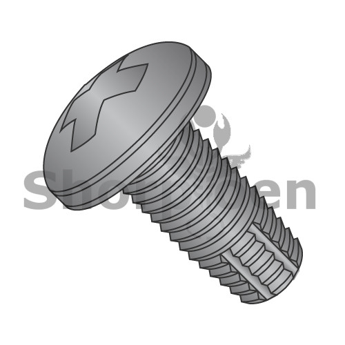 6-32X1/4 Phillips Pan Thread Cutting Screw Type F Fully Threaded Black Zinc (Pack Qty 10,000) BC-0604FPPBZ