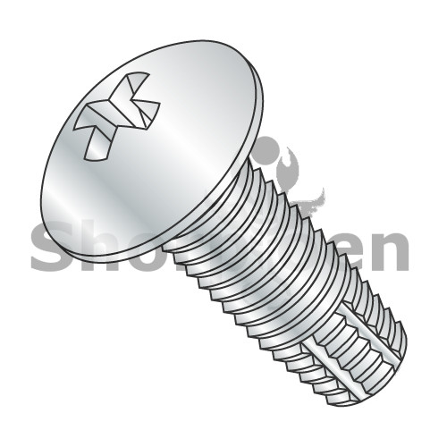 8-32X3/8 Phillips Truss Thread Cutting Screw Type F Fully Threaded Zinc (Pack Qty 10,000) BC-0806FPT
