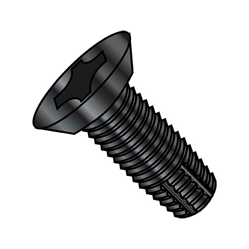 4-40X1/4 Phil Flat Undercut Thread Cutting Screw F Full Thread 18 8 Stainless Steel Black (Pack Qty 5,000) BC-0404FPU188B