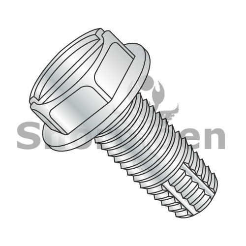 4-40X1/4 Slotted Indented Hex Washer Thread Cutting Screw Type F Fully Threaded Zinc And (Pack Qty 10,000) BC-0404FSW