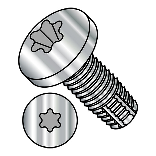 4-40X3/8 Six Lobe Pan Thread Cutting Screw Type F Fully Threaded 18 8 Stainless Steel (Pack Qty 5,000) BC-0406FTP188