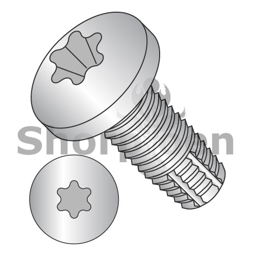 6-32X1/2 Six Lobe Pan Thread Cutting Screw Type F Fully Threaded 18 8 Stainless Steel (Pack Qty 5,000) BC-0608FTP188