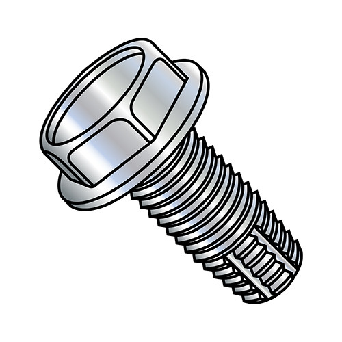 4-40X1/4 Unslotted Indented Hex Washer Thread Cutting Screw Type F Fully Threaded Zinc An (Pack Qty 10,000) BC-0404FW