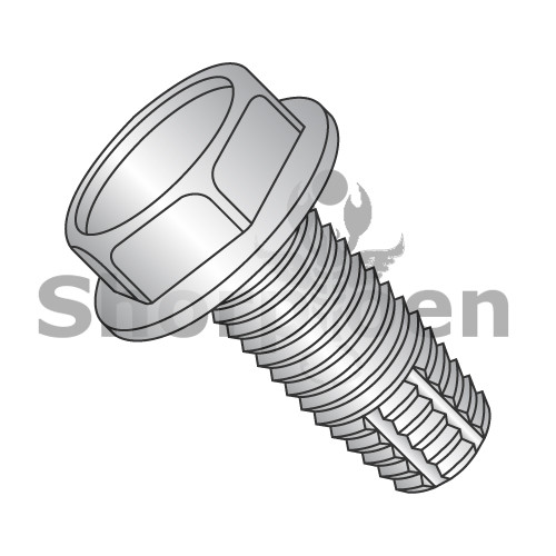 1/4-20X5/8 Unslotted Indented Hex Washer Thread Cutting Screw Type F Fully Thread 18-8 Stainless (Pack Qty 1,500) BC-1410FW188