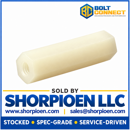 6-32X1/2 Five Sixteenths Hex Female Standoff Nylon (Pack Qty 1,000) BC-310806HFN