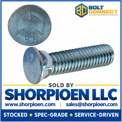 3/8-16X1 Grade 5 Plow Bolt With Number 3 Head Zinc (Pack Qty 1,200) BC-3716BP