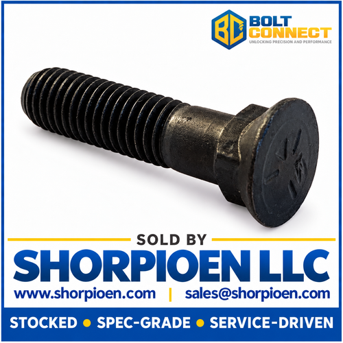 3/8-16X2 Grade 5 Plow Bolt With Number 3 Head Plain (Pack Qty 200) BC-3732BP5P