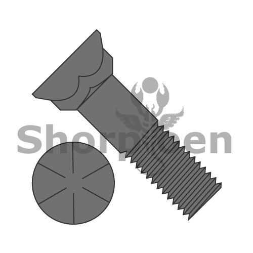 3/4-10X3 Grade 8 Plow Bolt With Number 3 Flat Head Plain (Pack Qty 120) BC-7548BP8