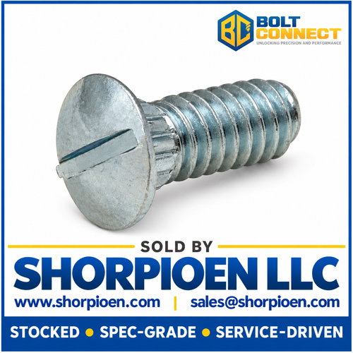 1/4-20X5/8 Slotted Truss Head diam.425-.448 hgt.083-.104 ribneck diam.275-.290 Track Bolt Zinc (Pack Qty 5,000) BC-1410TBSR