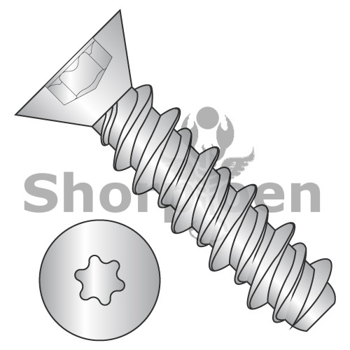 4-24X3/4 6 Lobe Flat High Low Screw Fully Threaded 18 8 Stainless Steel (Pack Qty 5,000) BC-0412HTF188