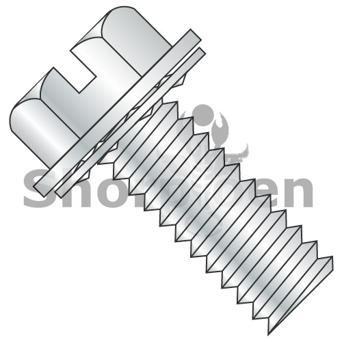 10-32X1/2 Slotted Indent Hex washer Internal Sems Machine Screw Full Thread Zinc (Pack Qty 5,000) BC-1108ISW