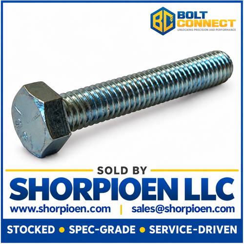 1/4-20X1 1/4 Hex Tap Bolt Grade 5 Fully Threaded Zinc (Pack Qty 1,000) BC-1420BHT5