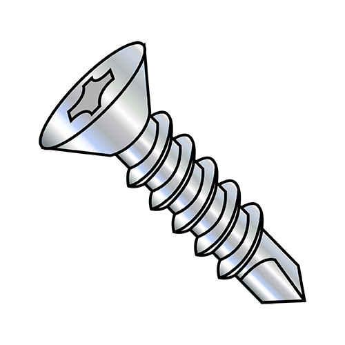 6-20X7/8 Phillips Flat Self Drilling Screw Full Thread Zinc (Pack Qty 10,000) BC-0614KPF