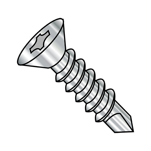6-20X1/2 Phillips Flat Self Drilling Screw Full Thread 410 Stainless Steel (Pack Qty 5,000) BC-0608KPF410