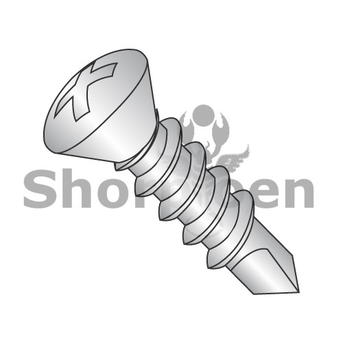 6-20X3/4 Phillips Oval Self Drilling Screw Full Thread 18-8 Stainless Steel (Pack Qty 5,000) BC-0612KPO188