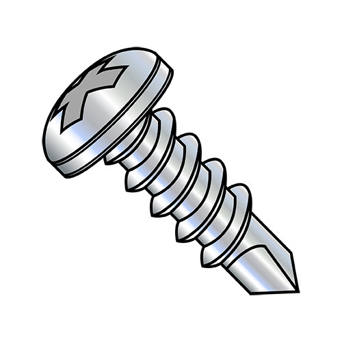 6-20X7/8 Phillips Pan Full Thread Self Drilling Screw Zinc (Pack Qty 10,000) BC-0614KPP