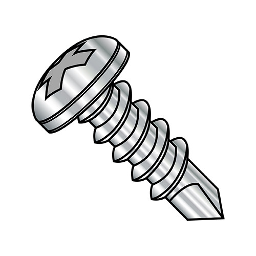 4-24X1/2 Phillips Pan Full Thread Self Drilling Screw 18-8 Stainless Steel (Pack Qty 10,000) BC-0408KPP188