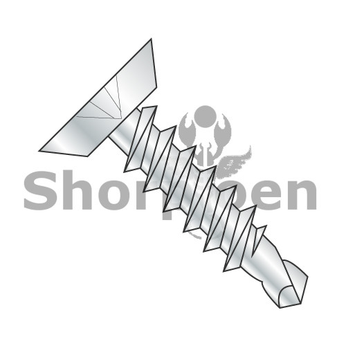 1/4-14X1 1/4 Phillips Flat Undercut Full Thread Self Drilling Screw Zinc (Pack Qty 2,500) BC-1420KPU