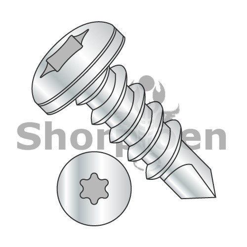 1/4-14X1 6 Lobe Pan Self Drilling Screw Fully Threaded Zinc (Pack Qty 2,000) BC-1416KTP
